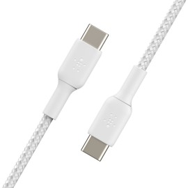 Braided USB-C to USB-C Cable (1m / 3.3ft, White)