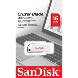 SanDisk Cruzer Blade - 16GB USB Stick - USB 2.0 - White