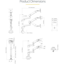 StarTech.com Desk Mount Dual Monitor Arm - Full Motion Monitor Mount for VESA Displays up to 32