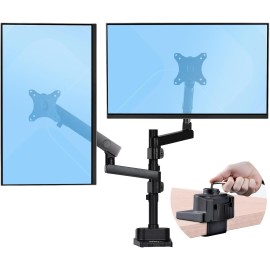StarTech.com Desk Mount Dual Monitor Arm - Full Motion Monitor Mount for VESA Displays up to 32" (17.6lb/8kg) - Vertical Stackable Arms