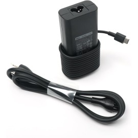 Dell 65W HA65NM190 USB-C Laptop Charger Adapter with Power Cord Cable