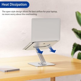 BESIGN LSX7 Laptop Stand with 360° Rotating Base, Ergonomic Adjustable Notebook Stand, Riser Holder Computer Stand