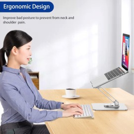 BESIGN LSX7 Laptop Stand with 360° Rotating Base, Ergonomic Adjustable Notebook Stand, Riser Holder Computer Stand