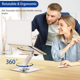 BESIGN LSX7 Laptop Stand with 360° Rotating Base, Ergonomic Adjustable Notebook Stand, Riser Holder Computer Stand