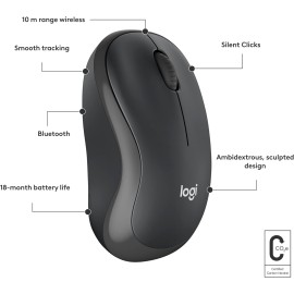 Logitech M240 Silent Bluetooth Mouse, Wireless, Compact