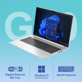 HP ProBook 450 G10 Business Laptop 15.6” FHD Display, Intel 10 Core i7-1355U (13th gen), 32GB RAM, 1TB NVMe, Wi-Fi 6, RJ-45, Webcam, HDMI, Backlit Keyboard, Win 11 Pro - Silver w/USB Drive