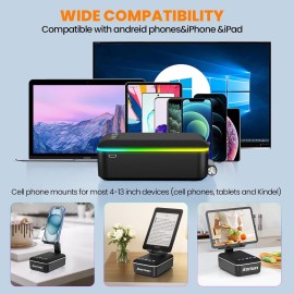 JTEMAN Gifts for Men Women,Cell Phone Stand with Bluetooth Speaker,LED Light,and Lanyard