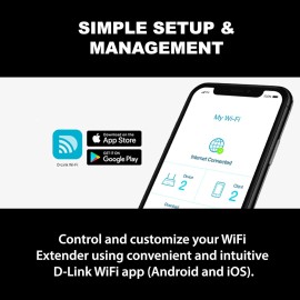 D-Link AX1800 Mesh Wi-Fi 6 Range Extender- Cover up to 2600 sq.ft- Dual Band, MU-MIMO, Mesh, WPA3, Booster, Repeater, Access Point, Extend Wi-Fi in Your Home, Gigabit Port