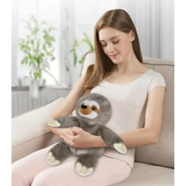 Health (H-4525-0 D) Touch Weighted Animal Warmer with Lavender, Removable Heat Pack with 1.5 lbs Clay Beads - Sloth