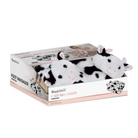 Health Touch Animal Foot Massager with Vibration Relaxation, Ultra Soft - Cow, White and Black Color