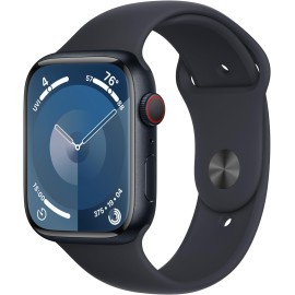 Apple Watch Series 9 45mm (GPS + Cellular) Aluminum Black with Medium/Large Black Sport Band