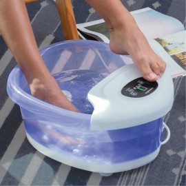 Homedics Salt-N-Soak Footbath with Heat Boost Bundle, Heats Water in Minutes, Vibration Massage Bubbling Foot Soak, Includes Pumice Stone and Gel Socks