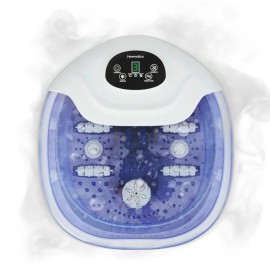Homedics Salt-N-Soak Footbath with Heat Boost Bundle, Heats Water in Minutes, Vibration Massage Bubbling Foot Soak, Includes Pumice Stone and Gel Socks