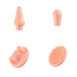 Face and Body Massager Peach features soft tissue vibration massage. Use all over your body