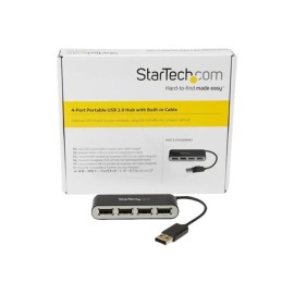StarTech 4 Port USB 2.0 Hub - USB Bus Powered - Portable Multi Port USB 2.0 Splitter and Expander Hub - Small Travel USB Hub (ST4200MINI2) - Hub - 4 x USB 2.0 - desktop