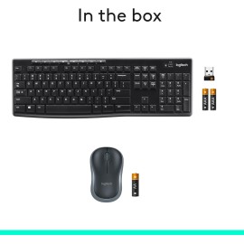 Logitech MK270 Wireless Combo - Keyboard and mouse set - wireless - 2.4 GHz - English - black