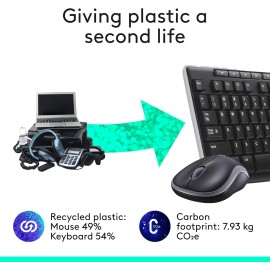 Logitech MK270 Wireless Combo - Keyboard and mouse set - wireless - 2.4 GHz - English - black