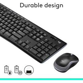 Logitech MK270 Wireless Combo - Keyboard and mouse set - wireless - 2.4 GHz - English - black