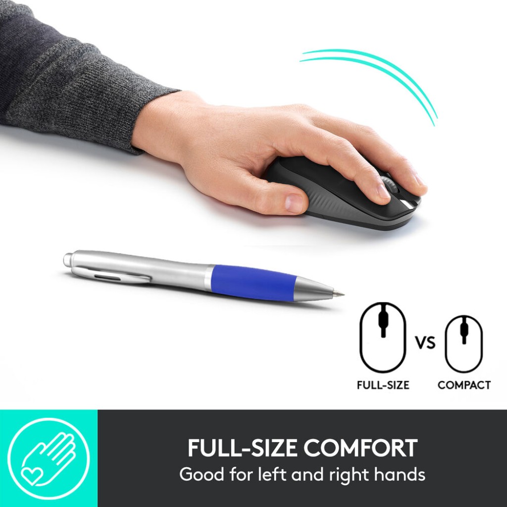 Logitech M190 - Mouse - optical - 3 buttons - wireless - USB wireless ...