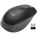 Logitech M190 - Mouse - optical - 3 buttons - wireless - USB wireless receiver - charcoal