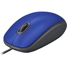 Logitech - Mouse - Wired - Blue - M110 Silent