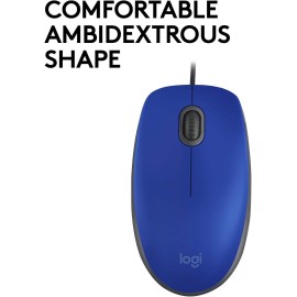 Logitech - Mouse - Wired - Blue - M110 Silent