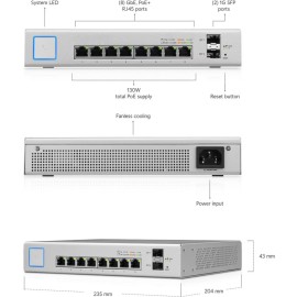 Ubiquiti Networks Ultra 60W 8-Port Gigabit PoE+ Compliant Managed Network Switch