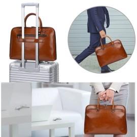 Blofinche Genuine Leather laptop Briefcase: Messenger shoulder bag 15 16 inch