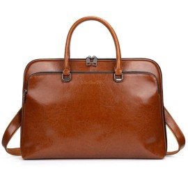 Blofinche Genuine Leather laptop Briefcase: Messenger shoulder bag 15 16 inch