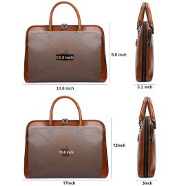 Blofinche Genuine Leather laptop Briefcase: Messenger shoulder bag 15 16 inch