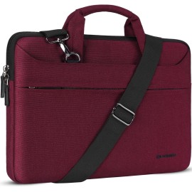 DOMISO 15.6 inch Laptop Sleeve Shoulder Bag Water-Resistant Protective Messenger Bag Business Briefcase Handbag for 15.6" Notebook/Yoga 720 IdeaPad 310 320 ThinkPad T570/HP Envy 15, Fuchsia