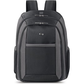 Solo New York Metropolitan 16 Inch Laptop Backpack with Removable Sleeve, Black/Grey