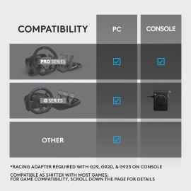 Logitech RS Shifter & Handbrake for Logitech G RS & PRO Series - PlayStation, Xbox, & PC - Black