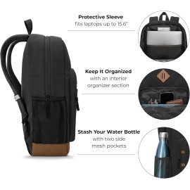 Solo New York Re:Fresh Machine Washable Backpack, Black, Fits Up to 15.6" Laptop