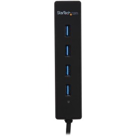 StarTech 4-Port USB 3.0 Hub with Built-in Cable - SuperSpeed Laptop USB Hub - Portable USB Splitter - Mini USB Hub (ST4300PBU3) - Hub - 4 x SuperSpeed USB 3.0 - desktop - for P/N: FCREADMICRO3, MSDREADU3CA