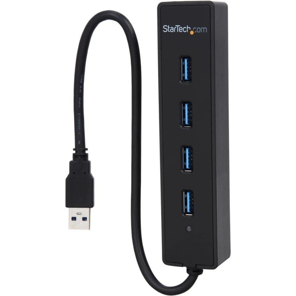 StarTech 4-Port USB 3.0 Hub with Built-in Cable - SuperSpeed Laptop USB Hub - Portable USB Splitter - Mini USB Hub (ST4300PBU3) - Hub - 4 x SuperSpeed USB 3.0 - desktop - for P/N: FCREADMICRO3, MSDREADU3CA