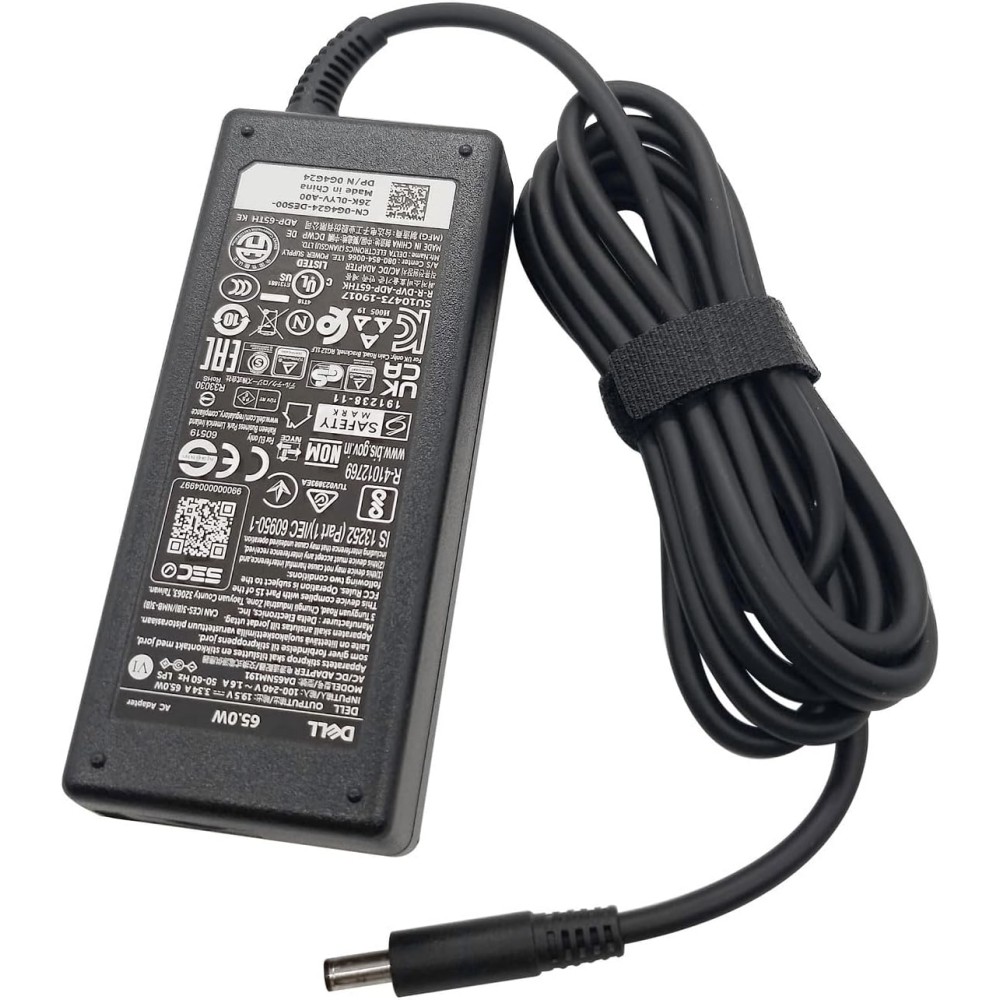 Dell 65W 4.5mm tip Laptop Charger AC Adapter, Black