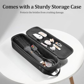 Angilala 110~250V Dual Voltage Hair Dryer Brush for International Travel, EU/UK Plug Adapter & Travel Case Included, Europe Travel Essentials for Women