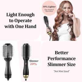 Angilala 110~250V Dual Voltage Hair Dryer Brush for International Travel, EU/UK Plug Adapter & Travel Case Included, Europe Travel Essentials for Women