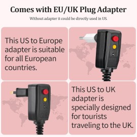 Angilala 110~250V Dual Voltage Hair Dryer Brush for International Travel, EU/UK Plug Adapter & Travel Case Included, Europe Travel Essentials for Women