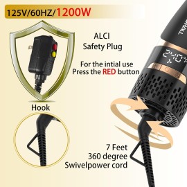 Nicebay Hair Dryer Brush, Hot Tools Blow Dryer Brush for Women, One Step Blowout Brush with Display Screen, Oval Ceramic Barrel, Negative Ion, Black and Gold