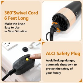 Hair Blow Dryer Brush Set - Versatile Detachable Negative Ion Styler Kit, Ceramic Barrel Hot Air Brush Tools for Volumer, Dry, Slightly Curly, for Women Middle to Long Hair