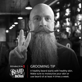 Remington Vacuum Beard Trimmer,13 Length and Style Settings with Adjustable Length Comb (2-18mm),Vacuum Trimmer for Beard, Mustache, and Stubble, Rechargeable Lithium Power, Washable, Removable Blades