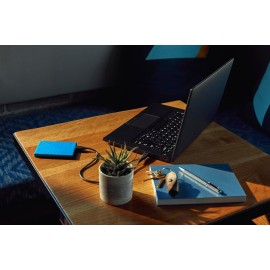 WD My Passport WDBPKJ0040BBL - Hard drive - encrypted - 4 TB - external (portable) - USB 3.2 Gen 1 - 256-bit AES - blue