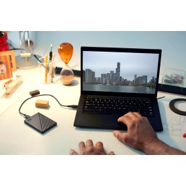 WD My Passport WDBYVG0020BBK - Hard drive - encrypted - 2 TB - external (portable) - USB 3.2 Gen 1 - 256-bit AES - black