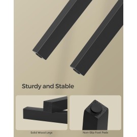 SONGMICS Piano Bench with Padded Cushion and Storage Compartment for Music Books, Vanity Stool, Tufted Wooden Piano Seat, 13.8 x 22 x 19.5 Inches, Black ULPB55H