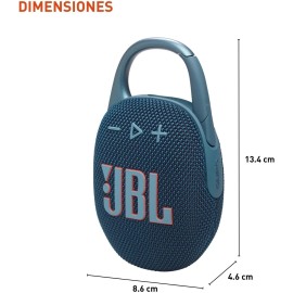 JBL Clip 5 - Speaker - for portable use - wireless - Bluetooth - App-controlled - 7 Watt - blue