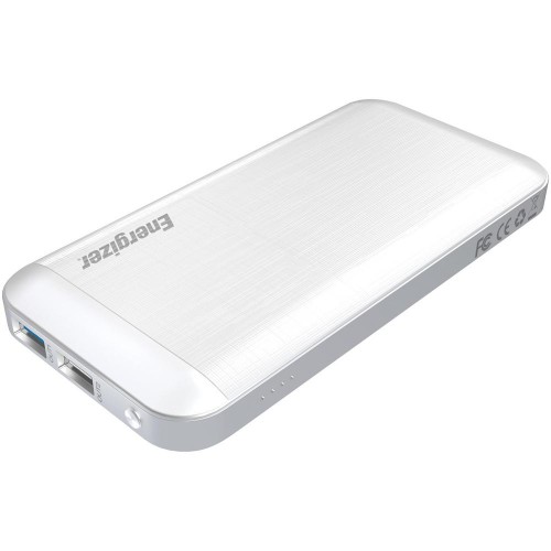 10,000 Series Fast-Charging Power Bank With 3 Usb Ports (White)