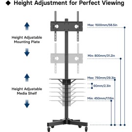 Rolling TV Stand, Mobile TV Stand