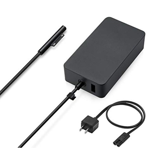 Microsoft - Wall Charger for Microsoft Surface Pro 3 and 4 and Microsoft Surface Book - Black